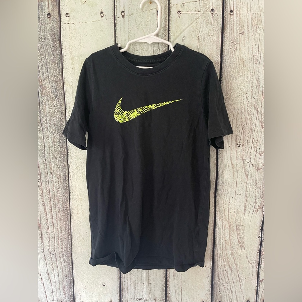Nike Black T-Shirt with Yellow Logo